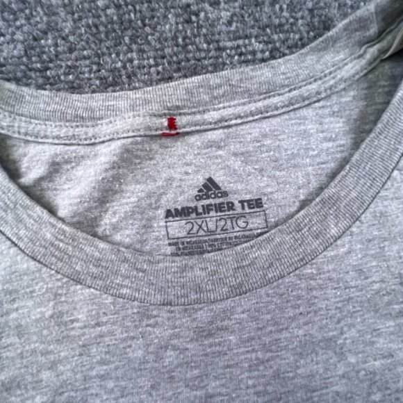 Adidas Mens Pullover T Shirt Short Sleeve Crew Neck Logo Gray Size 2XL Adult - Picture 8 of 9